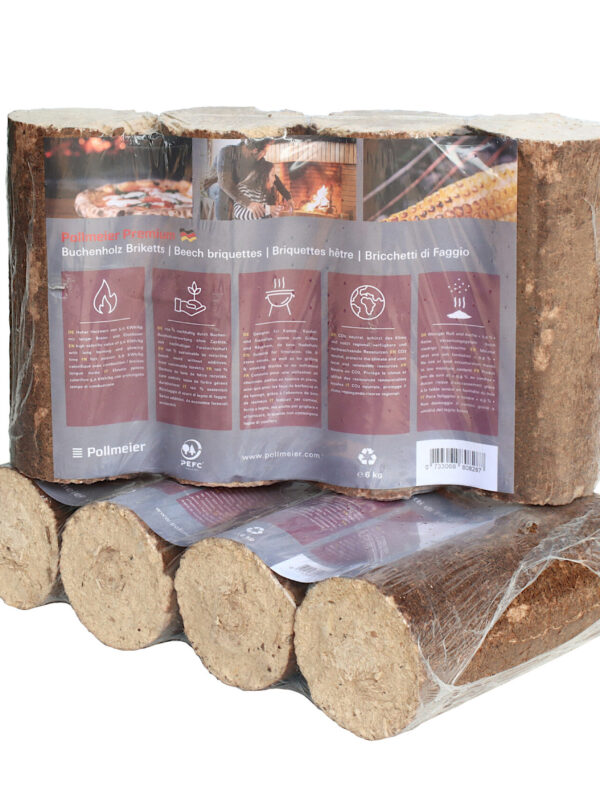 Buchenbriketts einzeln / Premium – 6 kg